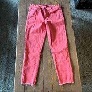 J Brand Salmon Colored Raw Hem Jeans